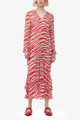GANNI Online Printed Light Georgette Maxi Dress