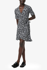 GANNI Hot Sale Printed Crepe Wrap Dress