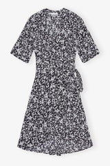 GANNI Hot Sale Printed Crepe Wrap Dress