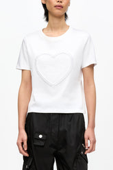 GANNI us White Cropped Heart T-shirt