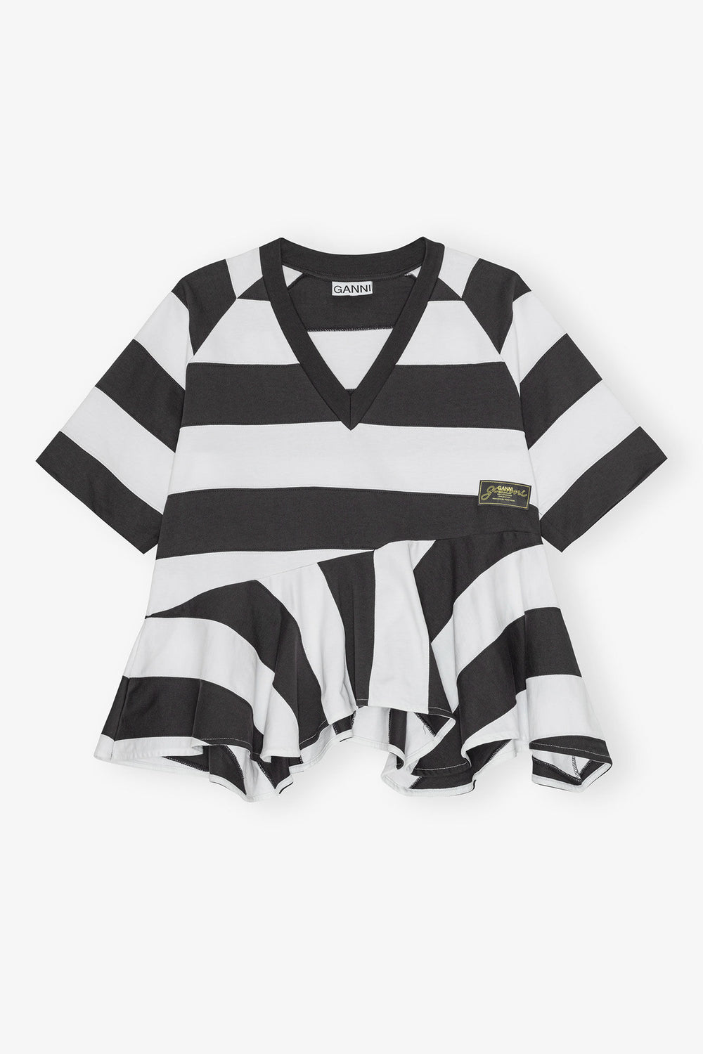 GANNI On Sale T-shirt in Heavy Cotton with Stripes