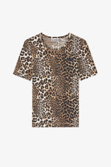 GANNI Online Leopard Rib T-shirt