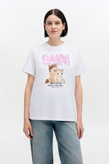 GANNI Discount Graphic Cotton T-shirt