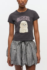GANNI Online Black Poodle Baby Fit T-shirt