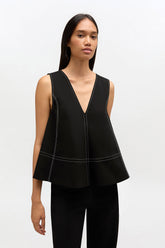 GANNI On Sale Black Cotton A-line Top
