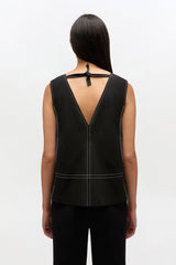 GANNI On Sale Black Cotton A-line Top