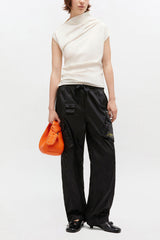 GANNI New Ivory Ruched Top