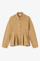 GANNI New Beige Washed Peplum Shirt
