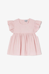 GANNI For Sale Pink Frill Sleeve Top