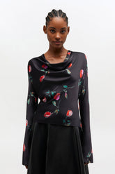 GANNI Hot Sale Printed Satin Blouse