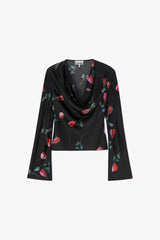 GANNI Hot Sale Printed Satin Blouse