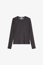 GANNI New Printed Sheer Long-sleeve Top