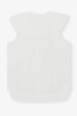 GANNI us Cotton Poplin Sleeveless Frill Collar Shirt