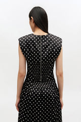 GANNI On Sale Polka-Dot Satin Corset Top
