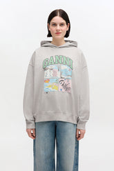GANNI Online Grey Bear Comic Hoodie