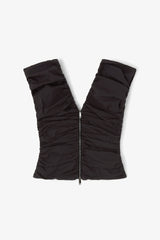 GANNI us Black Ruched Top