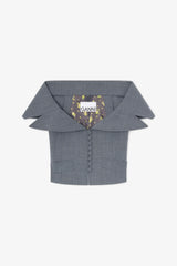 GANNI New Vest in Grey Wool Melange