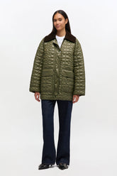 GANNI Sale Shiny Quilt Midi Jacket