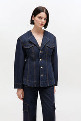 GANNI For Sale Dark Rinse Denim Blazer