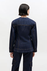 GANNI For Sale Dark Rinse Denim Blazer