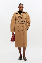GANNI Outlet Wool Trench Coat