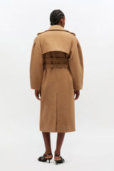 GANNI Outlet Wool Trench Coat