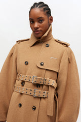 GANNI Outlet Wool Trench Coat