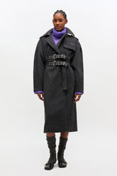 GANNI Hot Sale Wool Trench Coat