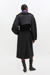 GANNI Hot Sale Wool Trench Coat