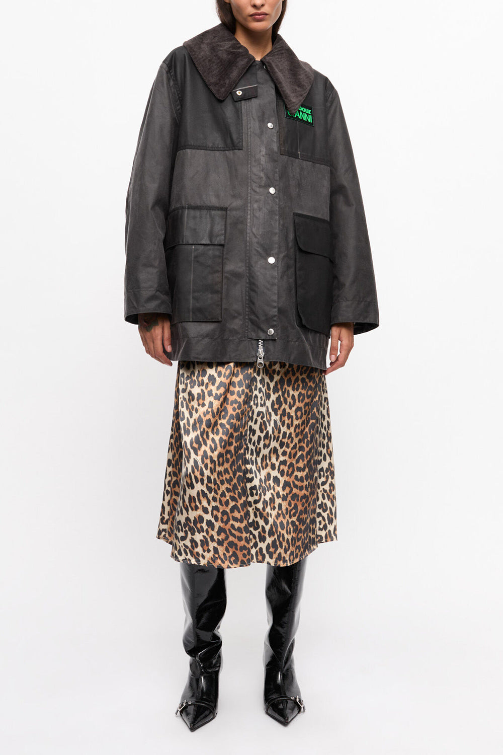 GANNI us GANNI x Barbour Waxed Duffle Coat