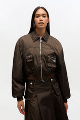 GANNI Online Duchesse Nylon Bomber Jacket