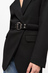 GANNI Sale Black Bonded Crepe Blazer
