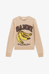 GANNI Sale Graphic Wool Sweater