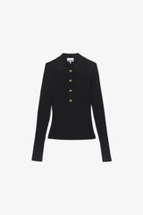 GANNI New Fine Sequin Knitted Polo