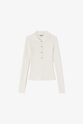 GANNI us Fine Sequin Knitted Polo