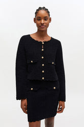 GANNI Online Black Crochet Cardigan