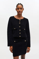 GANNI Online Black Crochet Cardigan