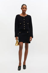 GANNI Online Black Crochet Cardigan