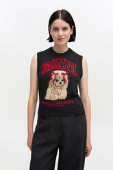 GANNI Discount Graphic Wool Vest