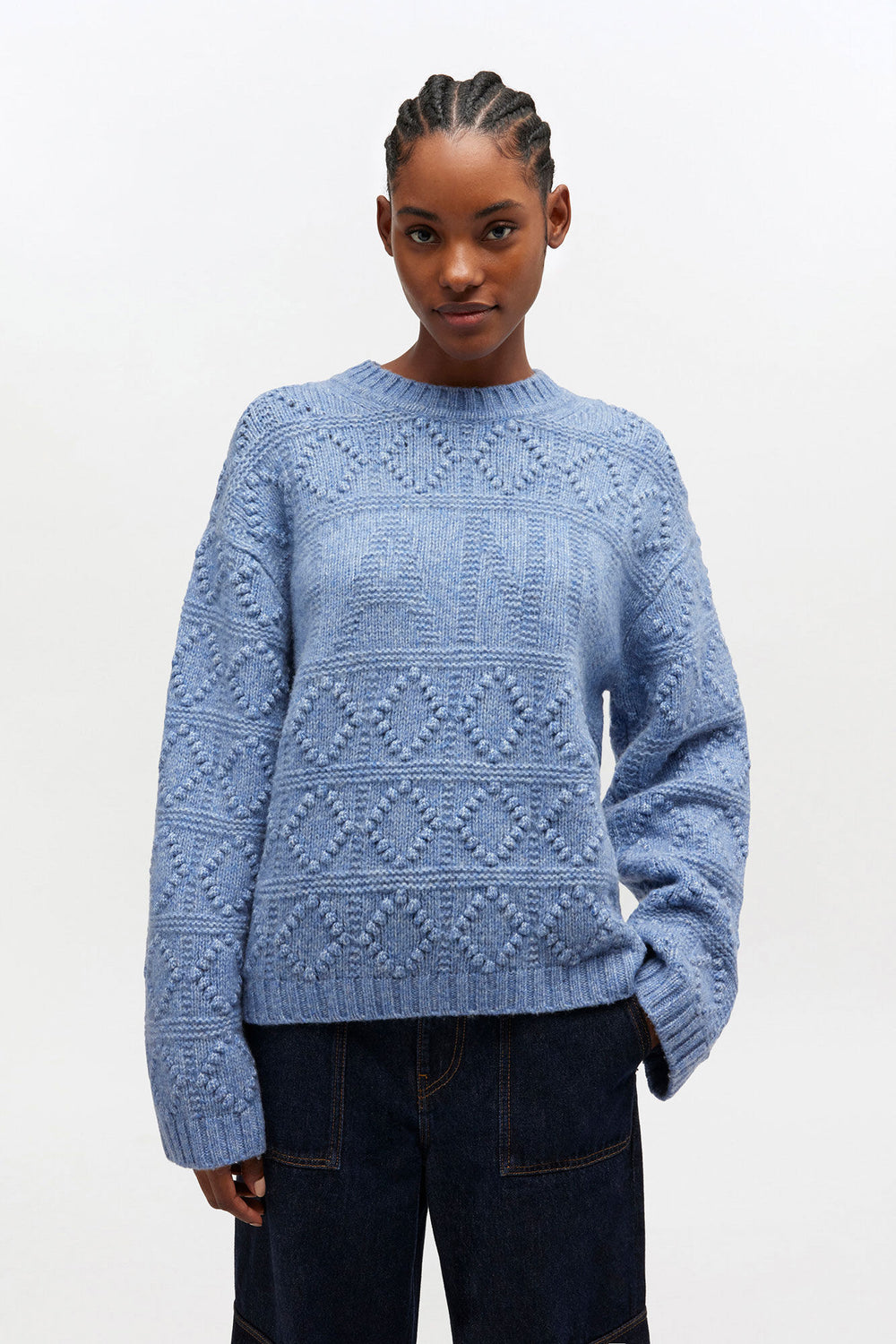 GANNI Outlet Cotton Wool Bubble Sweater