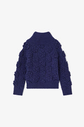 GANNI For Sale Dark Blue Flower Crochet Sweater