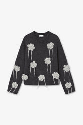 GANNI For Sale Dark Grey Flower Crochet Sweater