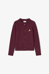 GANNI New Burgundy Wool Mix Cardigan