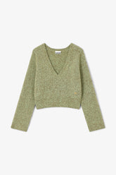 GANNI Online Green V-neck Sweater