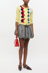 GANNI On Sale Yellow Check Cardigan