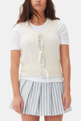 GANNI New Ivory Tie String Vest