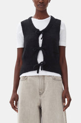 GANNI us Black Tie String Vest