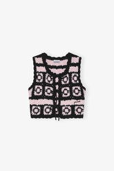 GANNI Online Pink Cotton Crochet Vest