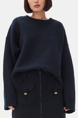 GANNI us Dark Blue Wool Sweater