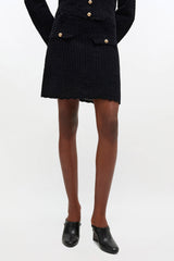 GANNI Outlet Black Crochet Mini Skirt